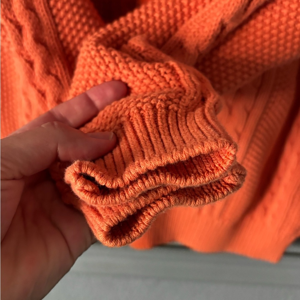 Vintage Lord & Taylor | Orange Cable Knit Turtleneck | M - Picture 8 of 8